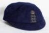 Thomas Richardson. Surrey, London County, Somerset & England 1892-1904. Original England cloth Test cap presented to Richardson for his Test match appearances playing for England in between 1893 and 1898. The dark blue cap, with much smaller peak than lat