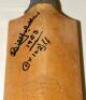 William Arras Johnston, Victoria & Australia 1945-1955. Slazenger Australia ‘Sykes Don Bradman’ Autograph cricket bat used by Johnston on the Australian tour of England in 1953. The bat is inscribed and signed to one side of the bat shoulder by Johnston ‘