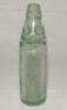 Cricket bottle. Attractive early cricket glass lemonade bottle, with ‘Codd’s patent’ glass ‘marble’ ball stop, with ‘B. Noble of Birstall‚‘ with figure of a batsman, stumps and ball to side and to the other ‘Kilner Bros, Thornhill, Leeds’ to the other sid - 2