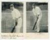 Pre-war cricket postcards. Mono real photograph postcard of Herbert Sutcliffe (Yorkshire) in batting pose in the nets, signed in ink to the photograph by Sutcliffe, publisher unknown. Also mono real photograph postcards of C.P. Mead (Hampshire) in batting - 2