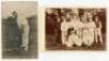 Pre-war cricket postcards. Mono real photograph postcard of Herbert Sutcliffe (Yorkshire) in batting pose in the nets, signed in ink to the photograph by Sutcliffe, publisher unknown. Also mono real photograph postcards of C.P. Mead (Hampshire) in batting - 3