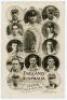 ‘The Ashes’ England v Australia, 1926. Mono real photograph postcard featuring vignettes of thirteen England players for the third Test at Leeds, 10th-13th July 1926. Players featured are Carr (Captain), Root, Hobbs, Parker, Sutcliffe, Hendren, Kilner, Wo