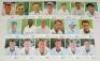 England signed Cornhill Insurance Test Series Cards. Twenty six cards, each signed by the featured player. Cards are Series ‘G’ Caddick, Malcolm, Illingworth, Series ‘H’ Atherton, DeFreitas, Stewart, White, Series ‘I’ Atherton, Crawley, Ealham, Fraser, Hi - 2