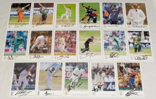 West Indies, Ireland, Europe and Umpires. Classic Cricket Cards ‘International Cricketers’ series. Fifteen cards of players from West Indies, Ireland and Europe, each signed by the featured player. Card numbers are 117 Chanderpaul, 121 Adams, 306 Gibson, 