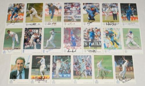 England. Classic Cricket Cards &lsquo;International Cricketers&rsquo; series. Forty cards of players from England, each signed by the featured player. Card numbers are 4 Agnew, 5 Salisbury, 12 Hick, 13 Stewart, 29 White, 42 Watkinson, 74 Patel, 131 Edrich, 143 Stewar