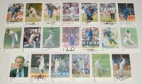 England. Classic Cricket Cards ‘International Cricketers’ series. Forty cards of players from England, each signed by the featured player. Card numbers are 4 Agnew, 5 Salisbury, 12 Hick, 13 Stewart, 29 White, 42 Watkinson, 74 Patel, 131 Edrich, 143 Stewar