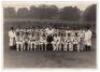 Hedley Verity Memorial Match 1944. Original mono press photograph of the two teams of players who played in the match played at Roundhay Park, Leeds on the 3rd September 1944, which despite the rain, raised £1000 for a memorial bed at Leeds General Infir