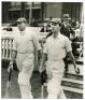 Gentlemen v Players 1947. Three original mono press photographs from the match played at Lord’s, 16th- 18th July 1947. Photographs depict Freddie Brown and Ken Cranston walking out to bat for the Gentlemen, Brown and other members of the Gentlemen team en