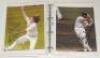 Signed modern cricket photographs. White folder comprising a total of nineteen signatures, the majority signed to colour photographs of player portraits and in match action. Signatures include Mike Gatting, Jack Russell, Ryan Sidebottom, Nasser Hussain, S - 2