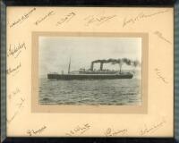 M.C.C. tour to Australia 1928/29. Original mono photograph of the S.S. Ormonde which carried the M.C.C. on the homeward voyage from Australia in March/April 1929. The photograph is laid to mount which has been very nicely signed to the borders in black i