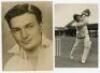 Richard ‘Richie’ Benaud. New South Wales & Australia 1948-1964. Three original mono press photographs of Benaud in various poses. Each photograph signed in ink by Benaud. Photographs by Sport & General and Reuter. Various sizes, 6”x8” and smaller. Slight 