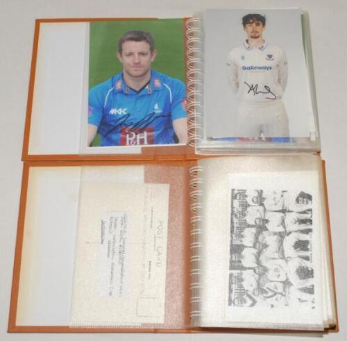 Sussex signed player portraits. Small album comprising forty two modern colour player portraits of Sussex players. Signatures include Atkins, Cachopa, Carter, Clark, Davis, Finn, Gatting, Hunt, Machan, Magoffin, Miller, Nash, Orr, Wernars, Wiese etc. Sold