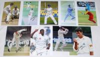 England Test, one day international and County players signed photographs 1980s-2020s. Twenty original colour press photographs of England players in match action, player portraits etc. Each photograph signed by the featured player. Signatures are Trescot