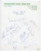 England v New Zealand 1969. Official autograph sheet on Nottinghamshire C.C.C. letterhead, signed by the twelve members of the England team for the 2nd Test at Trent Bridge, 7th- 12th August 1969. Signatures are Illingworth (Captain), D’Oliveira, Fletcher