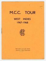 Michael Henry ‘Mike’ Denness. Kent, Essex & England 1962-1980. M.C.C. tour of the West Indies 1967-68. Official players itinerary for the M.C.C. tour with list of players, itinerary & engagements pages, postal & telegraph information etc. Crossing out to 