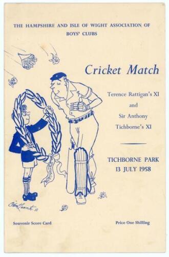Terence Rattigan’s XI v Sir Anthony Tichborne’s XI 1958. Official ...