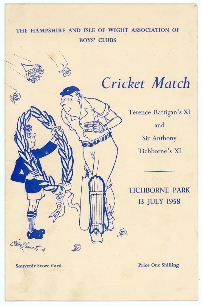 Terence Rattigan’s XI v Sir Anthony Tichborne’s XI 1958. Official ...