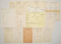 Worcestershire C.C.C. 1920-1964. Thirteen official scorecards for Worcestershire matches in the County Championship. Matches include v Warwickshire, for the start of play at Edgbaston, 4th- 6th August 1920, Warwickshire won by an innings and 340 runs. Mat