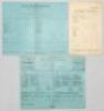 Trent Bridge scorecards 1951-1953. Three official scorecards for Test matches played at Trent Bridge. Includes two tour matches, Nottinghamshire v South Africa, 26th- 29th May 1951, and v India, 5th- 8th July 1952, both with incomplete scores, some annota