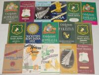 Tour brochures 1946-1961. A complete run of sixteen official brochures for tours to England. Tours are India 1946, South Africa 1947, Australia 1948 (edited by A.W. Simpson), New Zealand 1949, West Indies 1950, South Africa 1951, India 1952, Australia 195