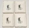 Lord’s. Four small Sandland Ware pin trays with transfer printed images depicting the ‘Old Father Time’ weather vane. Gold lustre to rims. Each measures 2.75”x3.5”. G/VG