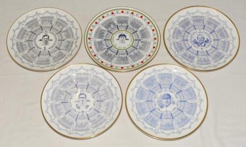 ‘Century of Centuries’ commemorative plates. Nine limited edition Century of Centuries plates. Three by Royal Grafton for Len Hutton, Frank Woolley, and Tom Graveney. The others by Coalport for Geoff Boycott, two different plates including ‘One Hundred Ce