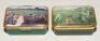 Enamel cricket pill boxes. Two matching oblong pill boxes, each depicting a scene from famous painting of Lord’s. Maker unknown with no maker’s marks. VG