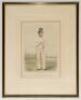 William Hillyer. ‘Sketches at Lord’s No 3’, Kent & All England 1835-1853. Original colour lithograph of Hillyer in cricket attire holding a cricket ball, wearing a top hat with large house and trees to the background. Published by John Corbet Anderson and