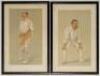 Vanity Fair lithographs. A selection of nine original Vanity Fair prints published 1888-1903. Six subjects by &lsquo;Spy&rsquo; of &lsquo;Yorkshire Cricket&rsquo; Lord Hawke, &lsquo;Oxford Cricket&rsquo; H. Philipson, &lsquo;Oxford Athletics&rsquo; C.B. Fry, &lsquo;Repton, Oxford & Somerset&rsquo; L.C.H. Palairet - 4
