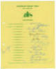 Australian tour of the West Indies 1978. Official autograph sheet fully signed in ink by all sixteen members of the touring party including Simpson, Thomson, Yardley, Hughes, Serjeant, Wood, Yallop, Toohey etc. Plus the additional signature of David Ogilv