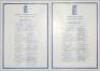 England tours 1999-2001. Four official autograph sheets for tours to West Indies 1998 (16), to Australia 1998/99 (18), to South Africa & Zimbabwe (17), and to Sri Lanka (15). All four sheets fully signed by all listed members of the touring parties. Signa - 2