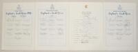 England v South Africa 1994. Three official T.C.C.B. autograph sheets of the England teams, one for the two match one-day international series (13 signatures), 1st Test at Lord’s (11, lacking one), 2nd Test at Headingley (13). Also an official M.C.C. auto