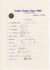 India v Pakistan 1979/80. Rarer official autograph sheet with printed title and players’ names, fully signed in ink by the twelve listed members of the India team for the 6th Test v Pakistan at Eden Gardens, Calcutta, 29th January- 3rd February 1980. Sign