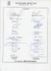 New Zealand tour to Sri Lanka 1984. Official autograph sheet with printed title and players’ names, fully signed in ink by the sixteen listed members of the touring party. Signatures are Howarth (Captain), Wright, Boock, Bracewell, Cairns, Chatfield, Cone