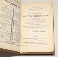 Wisden Cricketers’ Almanack 1890. 27th edition. Bound in brown boards, lacking original paper wrappers, with titles in gilt to spine. Good/very good condition