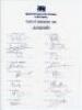 Sri Lanka tours to Zimbabwe 1988 & 1994. Two official autograph sheets with printed titles and players’ names, both fully signed in ink by the members of the Sri Lanka touring parties. Tours are to Zimabawe 1988 (17 signatures), and 1994 (16). Players’ si - 2