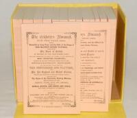 Wisden Cricketers’ Almanack 1864-1878. Fifteen facsimile editions, with pink wrappers, second facsimile edition printed by Lowe & Brydone Ltd, London 1974. Limited edition. In original yellow presentation box with title to side. Minor wear to the box othe