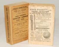 Wisden Cricketers’ Almanack 1904 and 1905. 41st and 42nd editions. The 1904 edition lacking front wrapper but including rear wrapper. Breaking to the spine block and major loss of spine paper otherwise in good condition. The 1905 edition with original wra