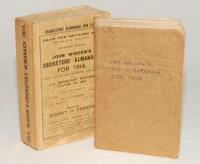 Wisden Cricketers’ Almanack 1913 and 1914. 50th and 51st editions. The 1913 edition lacking front wrapper, brown paper replacement also covering the spine, but including rear wrapper. worn rear wrapper, contents generally good. The 1914 edition with origi