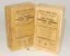 Wisden Cricketers’ Almanack 1934 and 1935. 71st & 72nd editions. Original paper wrappers. The 1934 with some age toning and wear to wrappers and to spine paper with some loss, some breaking to spine block, minor staining to page block edge, the 1935 editi