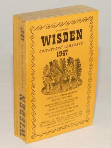 Wisden Cricketers‚‘ Almanack 1947. Original limp cloth covers. Good/very good condition