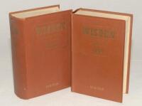 Wisden Cricketers‚‘ Almanack 1955 and 1956. Original hardback. The 1955 edition with dulling to gilt titles on spine otherwise good/very good condition, the 1956 edition with fading to gilt titles, some browning to end papers otherwise in good condition. 