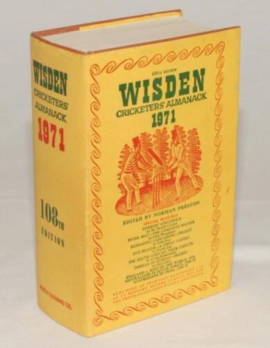 Wisden Cricketers‚‘ Almanack 1971. Original hardback with dustwrapper. Minor marks and slight wear to the dustwrapper otherwise in good/very good condition