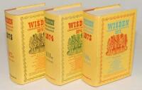 Wisden Cricketers‚‘ Almanack 1973, 1974 and 1975. Original hardbacks with dustwrapper. Odd minor faults to the dustwrapper otherwise in good/very good condition