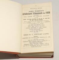 Wisden Cricketers‚‘ Almanack 1928 and 1933. 65th & 70th editions. Both editions bound in brown boards, the 1928 edition lacking wrappers, the 1933 edition with original paper wrappers, with gilt titles to spine. The 1928 edition lacking advertising pages 