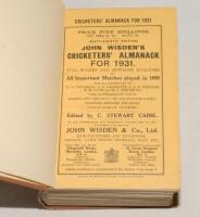 Wisden Cricketers‚‘ Almanack 1931. 68th edition. Bound in light brown boards, with original paper wrappers, with gilt titles to spine. Very good condition