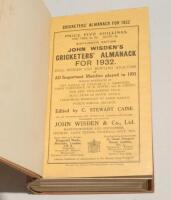 Wisden Cricketers‚‘ Almanack 1932. 69th edition. Bound in light brown boards, with original paper wrappers, with gilt titles to spine. Very good condition