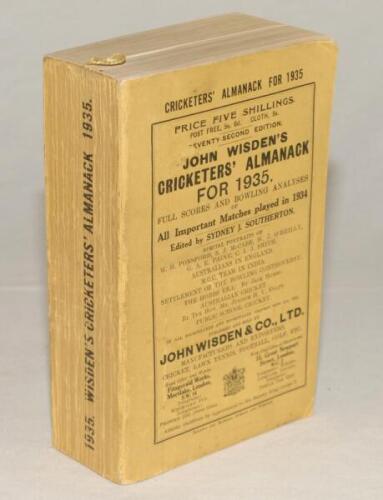 Wisden Cricketers‚‘ Almanack 1935. 72nd edition. Original paper wrappers. Good/very good condition