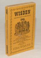 Wisden Cricketers‚‘ Almanack 1941. 78th edition. Original limp cloth covers. Only 3200 paper copies printed in this war year. Minor marks to covers, slight breaking to front internal hinge otherwise in good/very good condition. Rare war-time edition