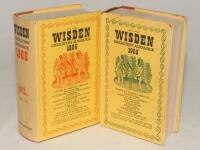 Wisden Cricketers‚‘ Almanack 1965 and 1966. Original hardbacks with dustwrapper. Some minor wear and age toning to dustwrapper spines otherwise in good+ condition